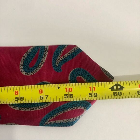 Vintage GIVENCHY Monsieur Silk Burgundy Paisley Necktie - Picture 7 of 7